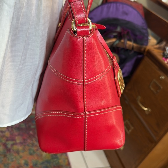 Ralph Lauren  shoulder bag  Crossbody  Satchel  leather Red excellent condition - Picture 7 of 16